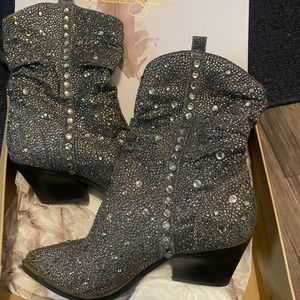 Jessica Simpson Embellished Studded western boots